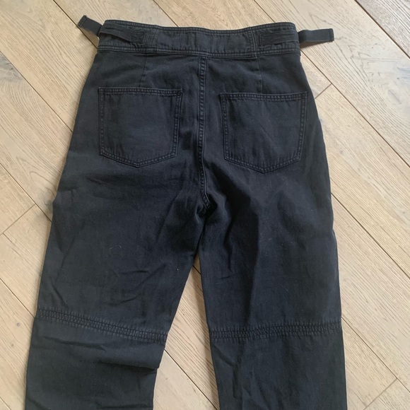 Current/Elliot Black Cotton Studded Baggy Fit Adjustable Waist Buckle Jeans - Picture 5 of 5